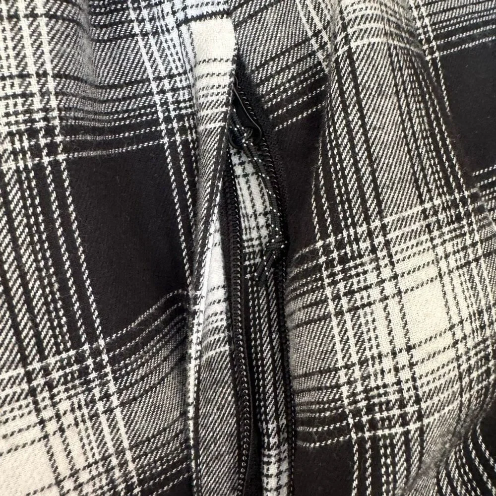 Volcom Hooded Black White Checkered Cotton Blend Ski Snowboard SZ XL # 2518